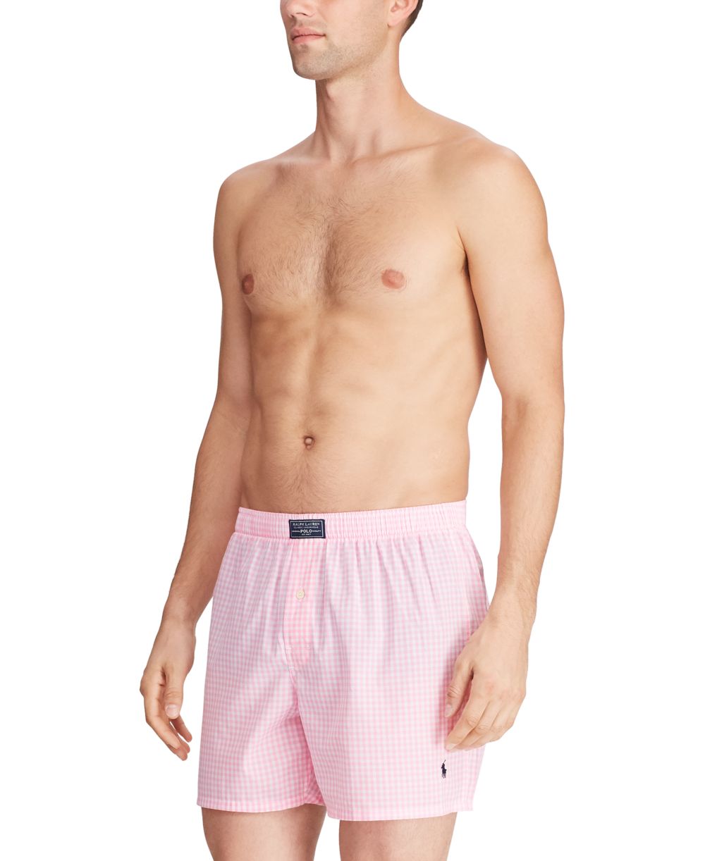 Men's Plaid Single-Button Fly Boxers