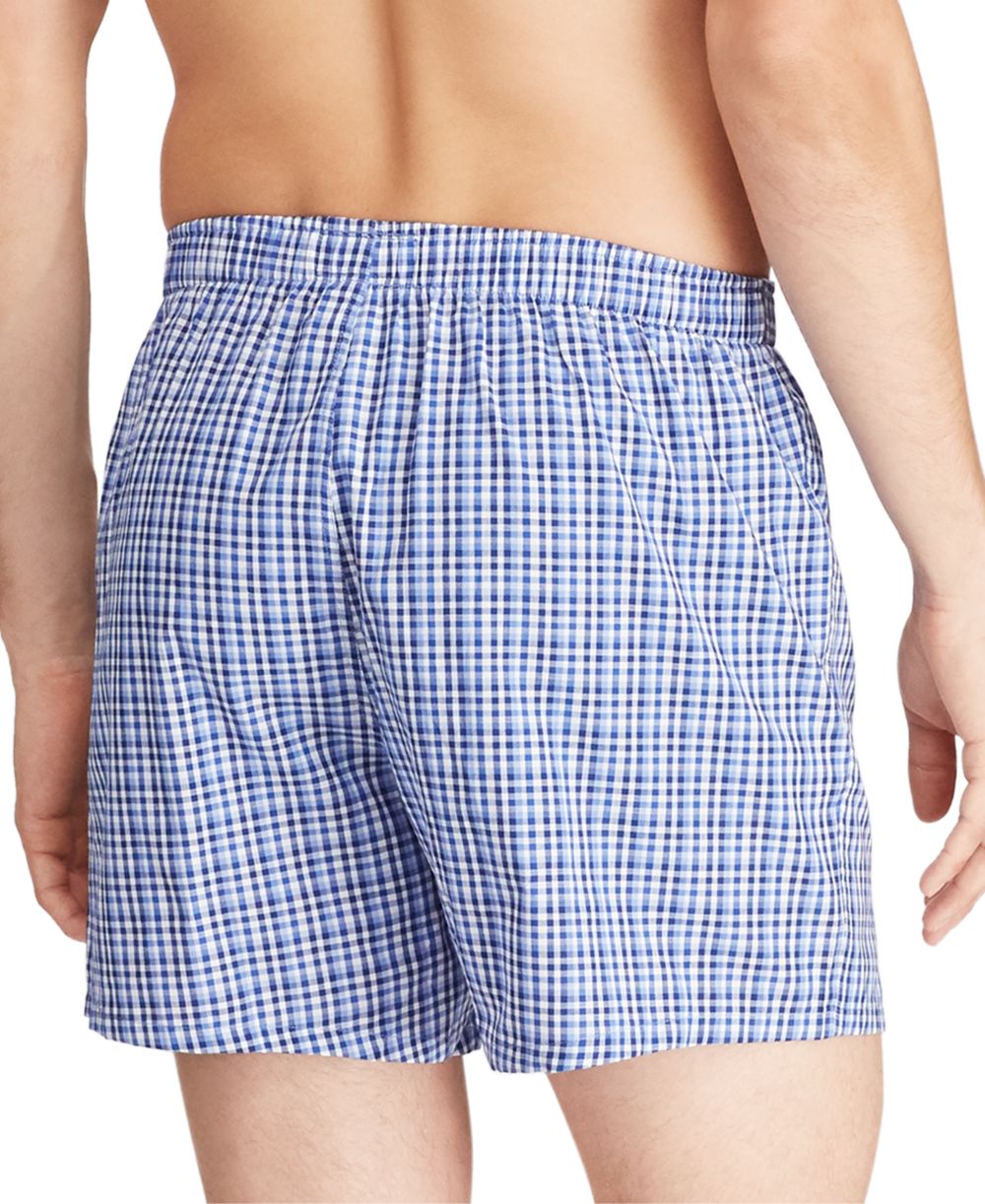 Men's Plaid Single-Button Fly Boxers
