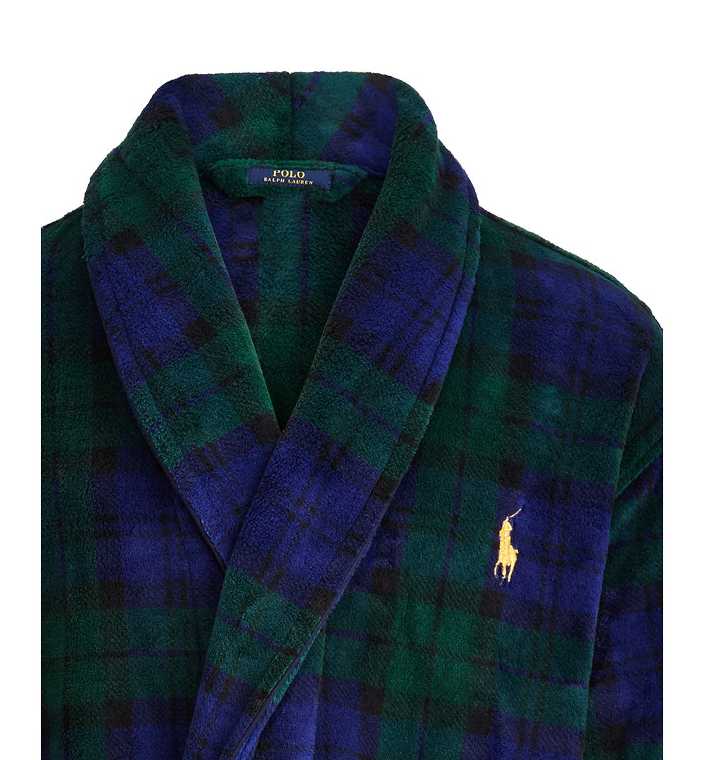 Men's Microfiber Plaid Shawl Collar Robe