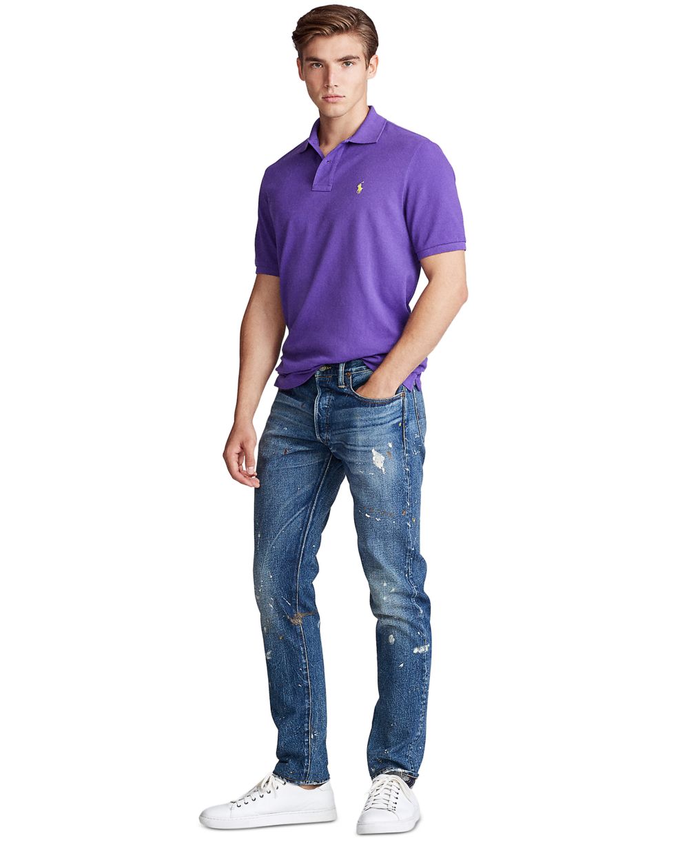 Men's Cotton Custom Slim Fit Mesh Polo Shirt