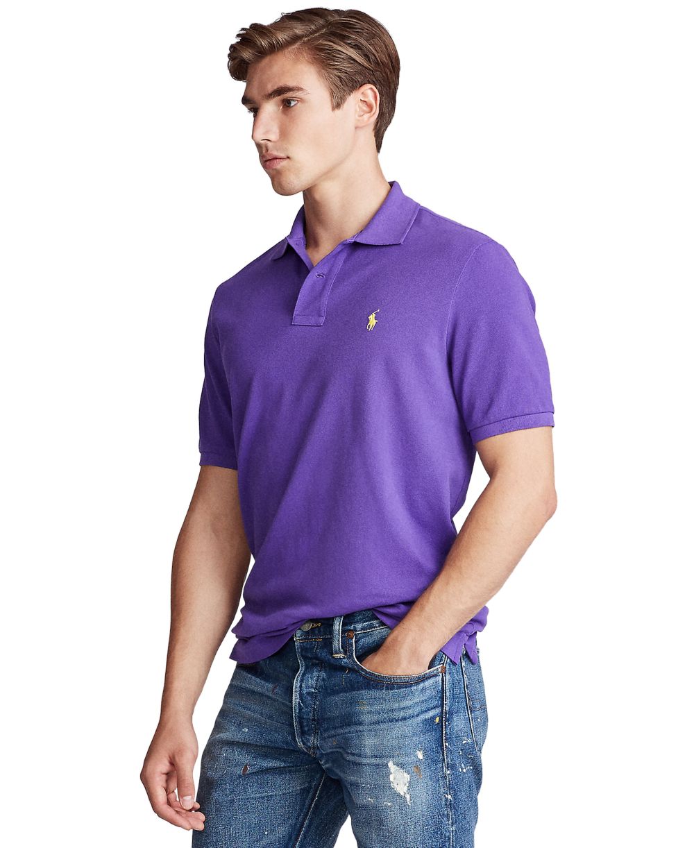 Men's Cotton Custom Slim Fit Mesh Polo Shirt