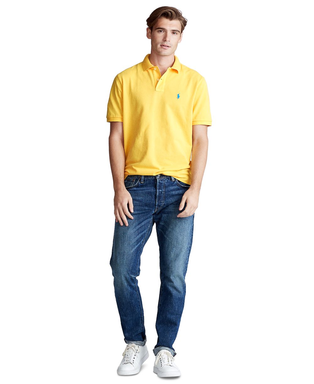 Men's Custom Slim-Fit Mesh Polo Shirt