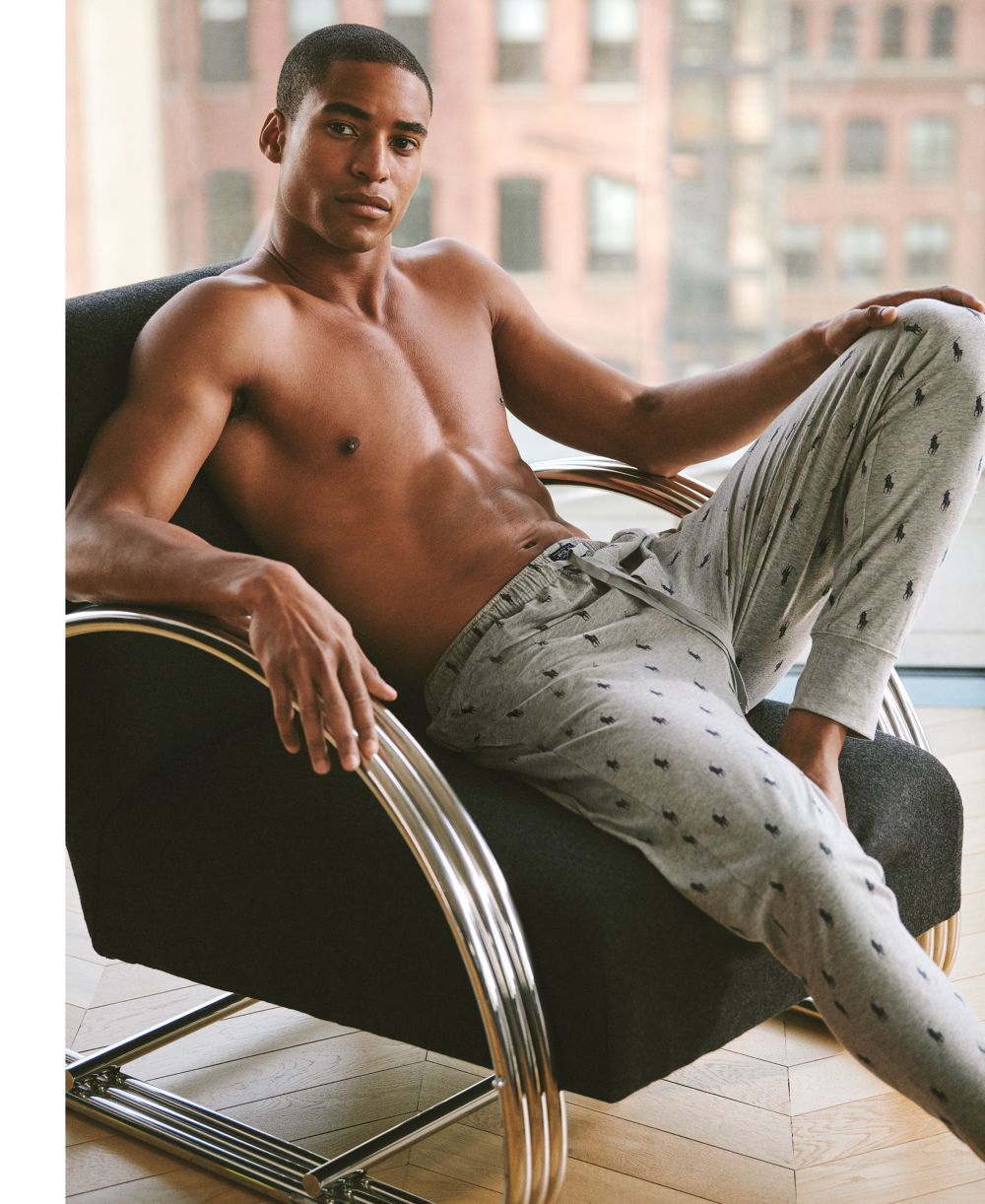 Men's Lightweight Cotton Logo Pajama Pants
