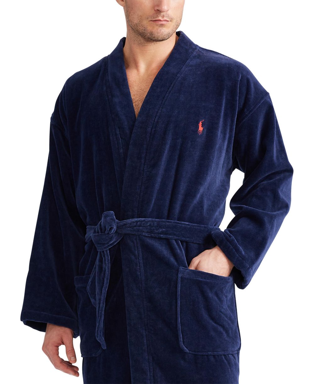 Men's Sleepwear Soft Cotton Kimono Velour Robe