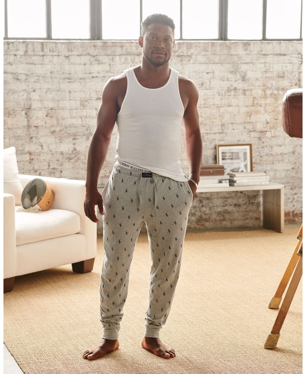 Men's Lightweight Cotton Logo Pajama Pants