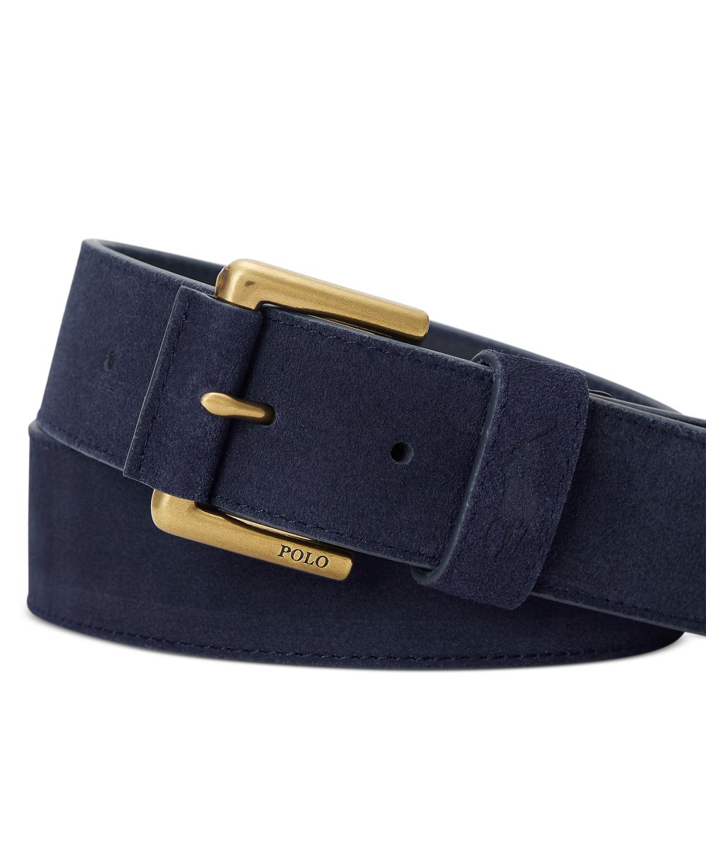 Men's Roller-Buckle Suede Belt