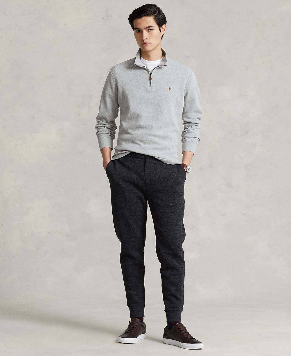 Men's Estate-Rib Cotton Quarter-Zip Sweater