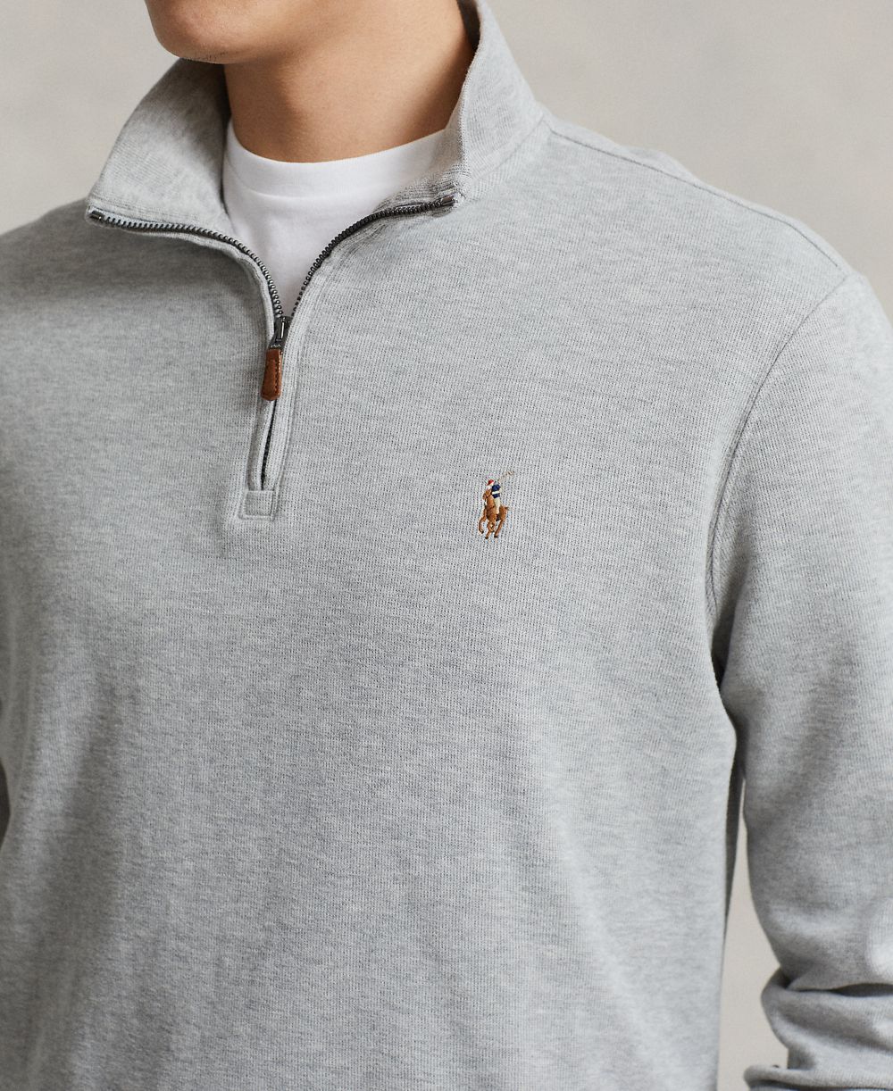 Men's Estate-Rib Cotton Quarter-Zip Sweater