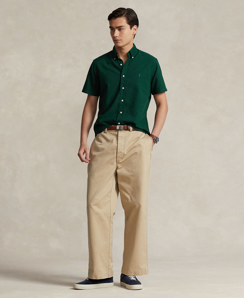 Men's Cotton Classic-Fit Garment-Dyed Oxford Shirt