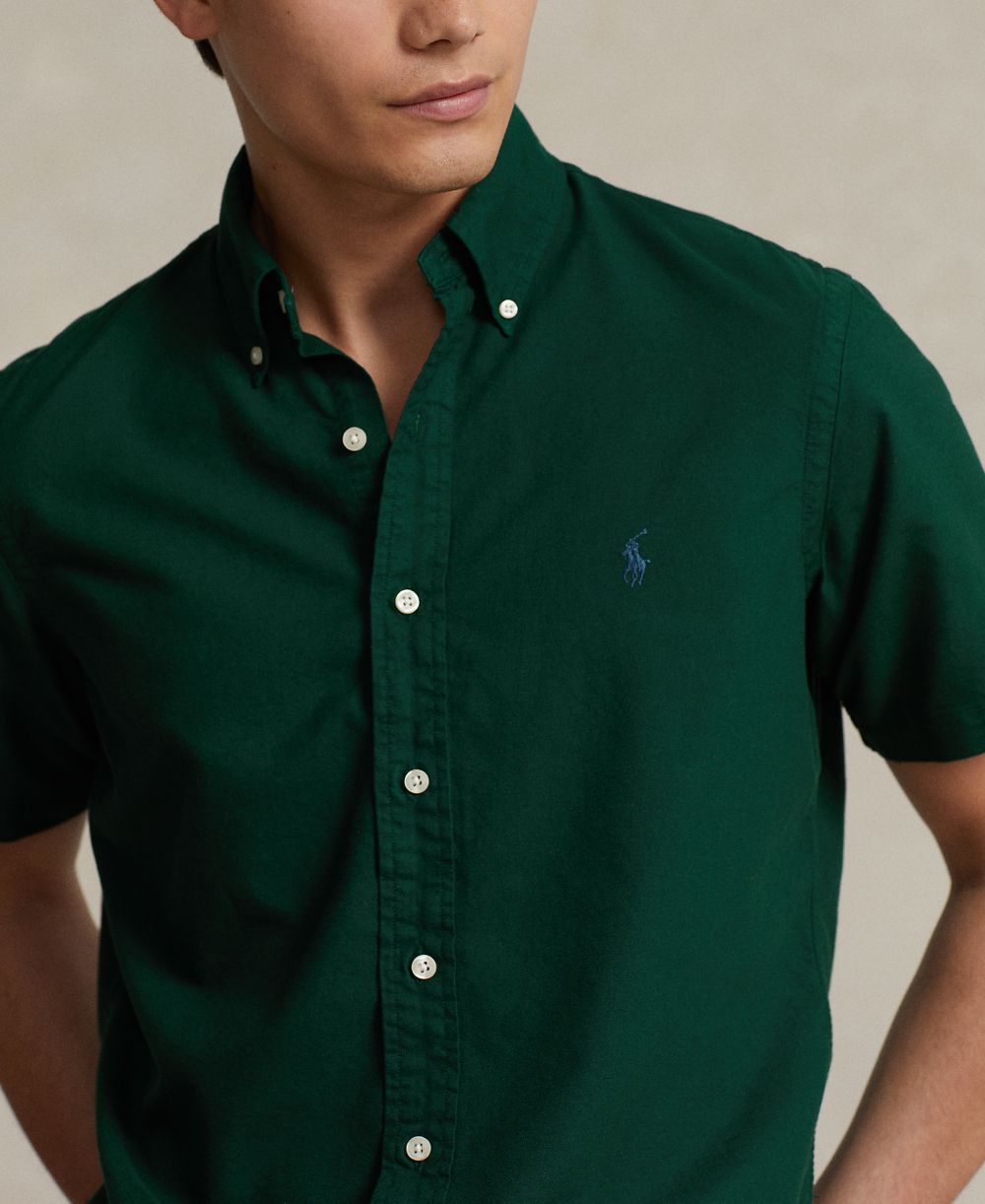 Men's Cotton Classic-Fit Garment-Dyed Oxford Shirt