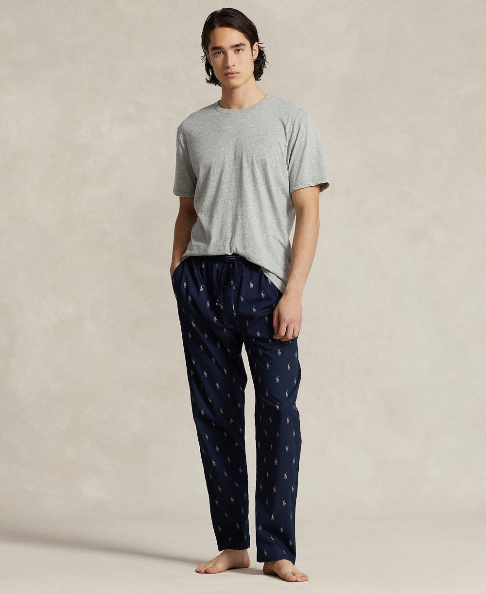 Men's Cotton Jersey Sleep Shirt & Polo Player Pajama Pants