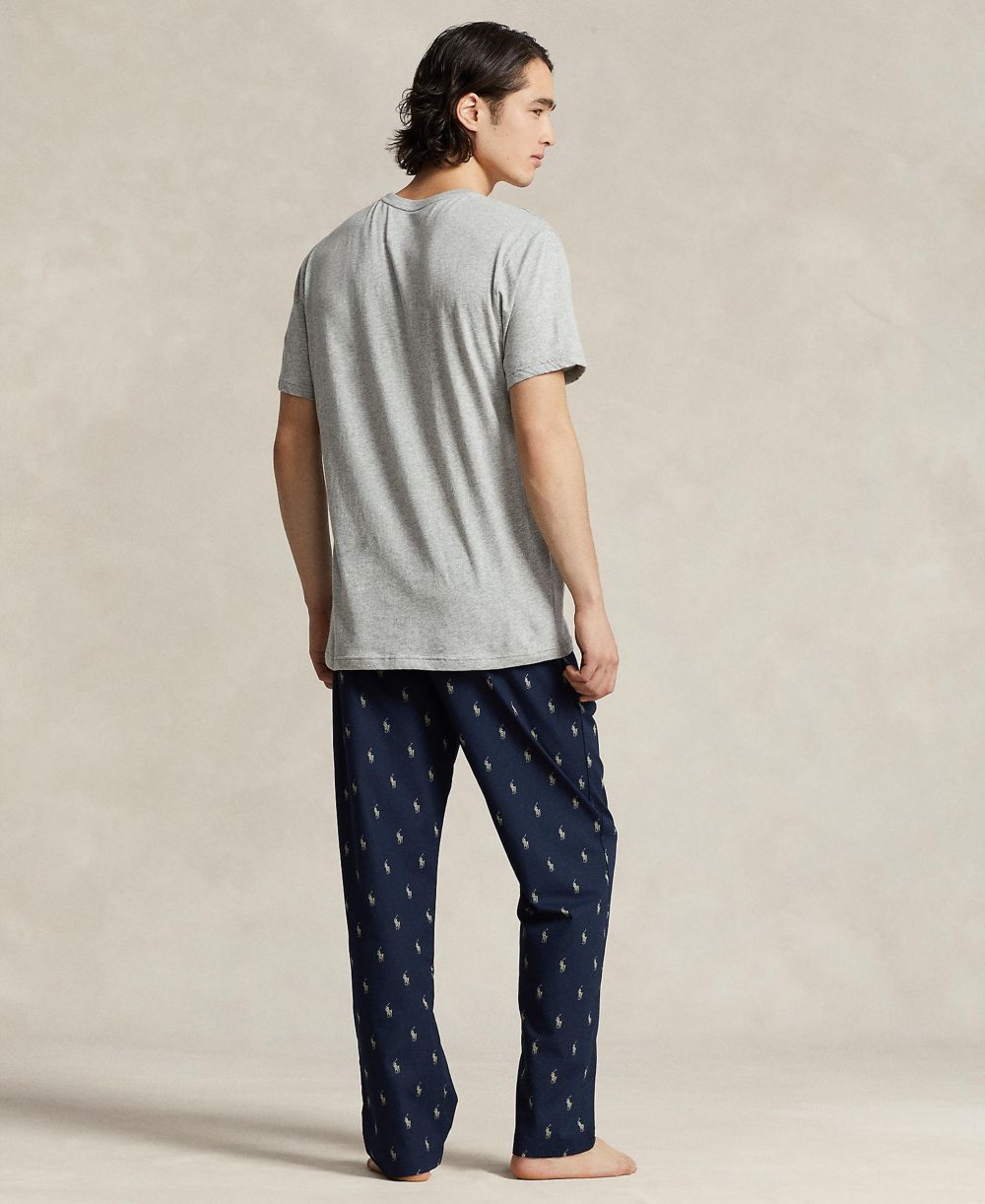 Men's Cotton Jersey Sleep Shirt & Polo Player Pajama Pants