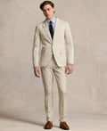 Men's Chino Suit Jacket, Dress Shirt, Trousers, Belt, Silk Tie & Penny Loafers