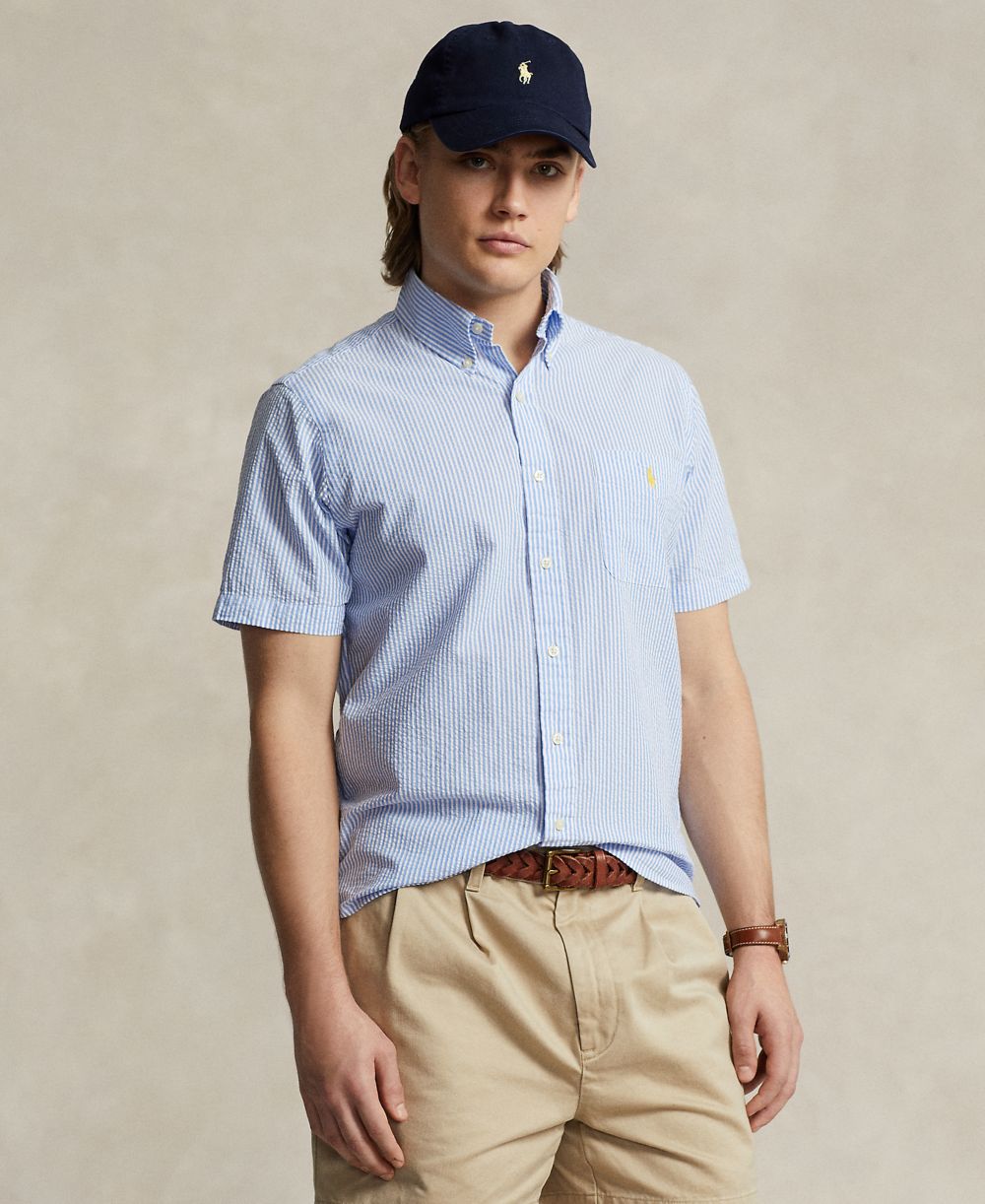 Men's RL Prepster Classic-Fit Seersucker Shirt
