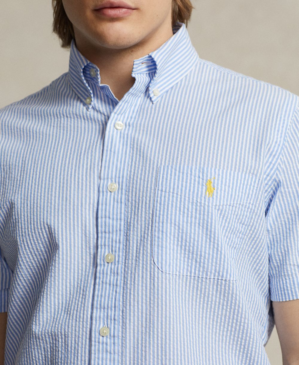 Men's RL Prepster Classic-Fit Seersucker Shirt