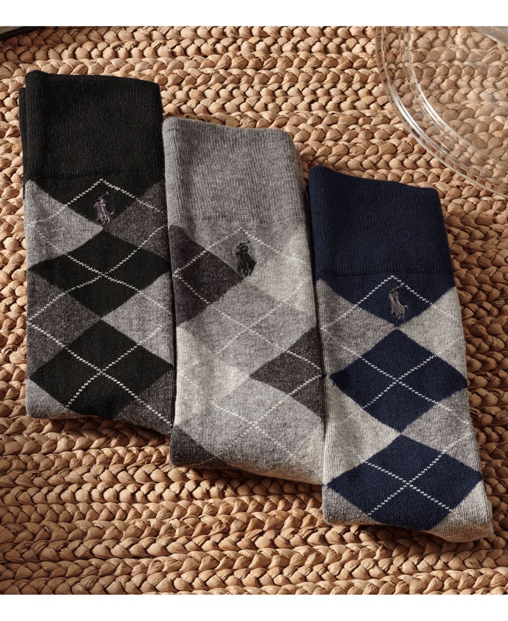 Men's 3-Pack Argyle Dress Socks