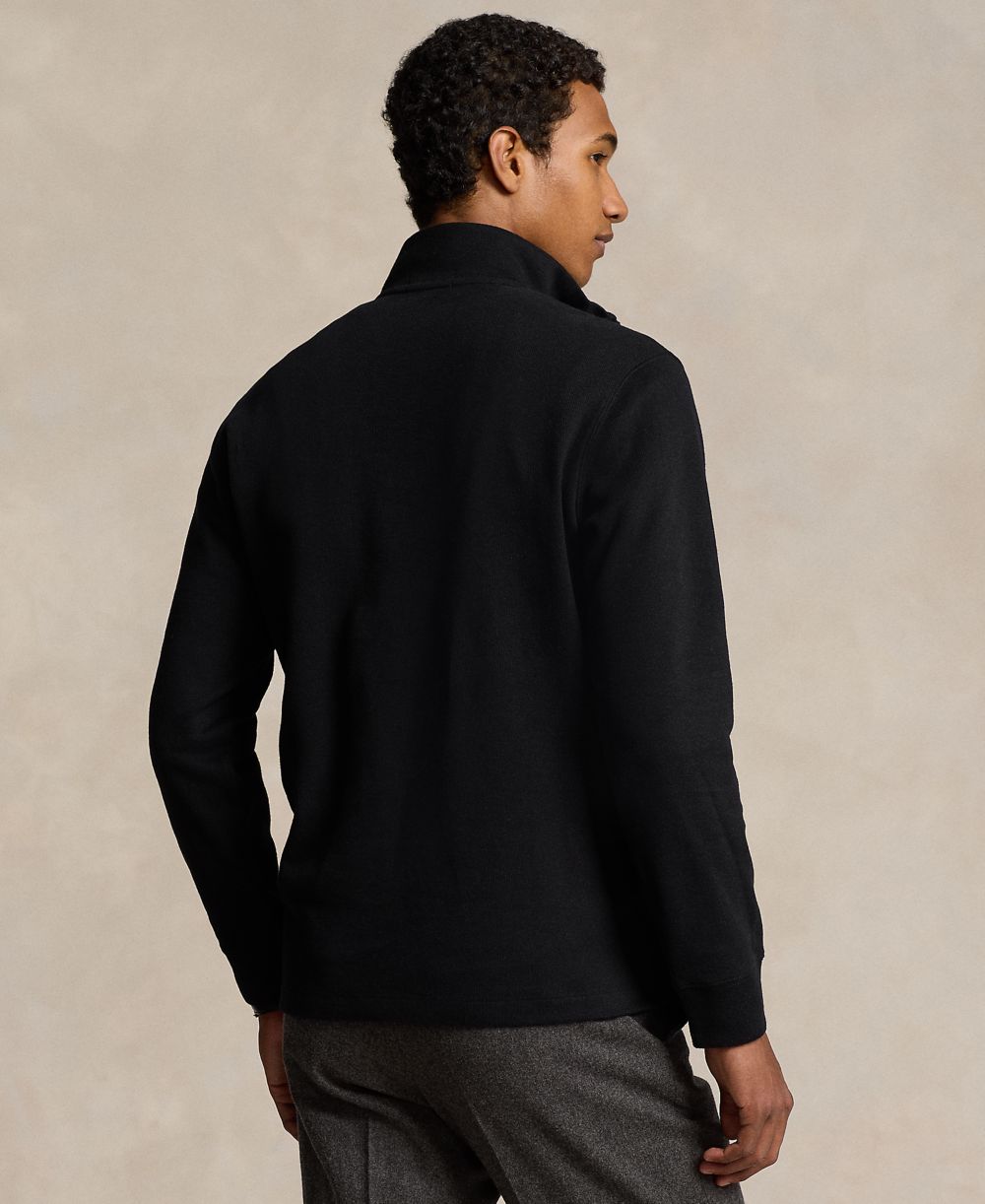 Men's Estate-Rib Cotton Quarter-Zip Sweater