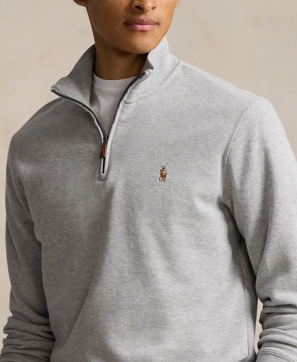 Men's Estate-Rib Cotton Quarter-Zip Sweater