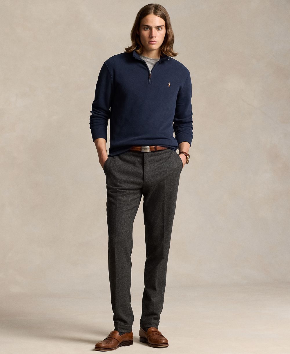 Men's Estate-Rib Cotton Quarter-Zip Sweater