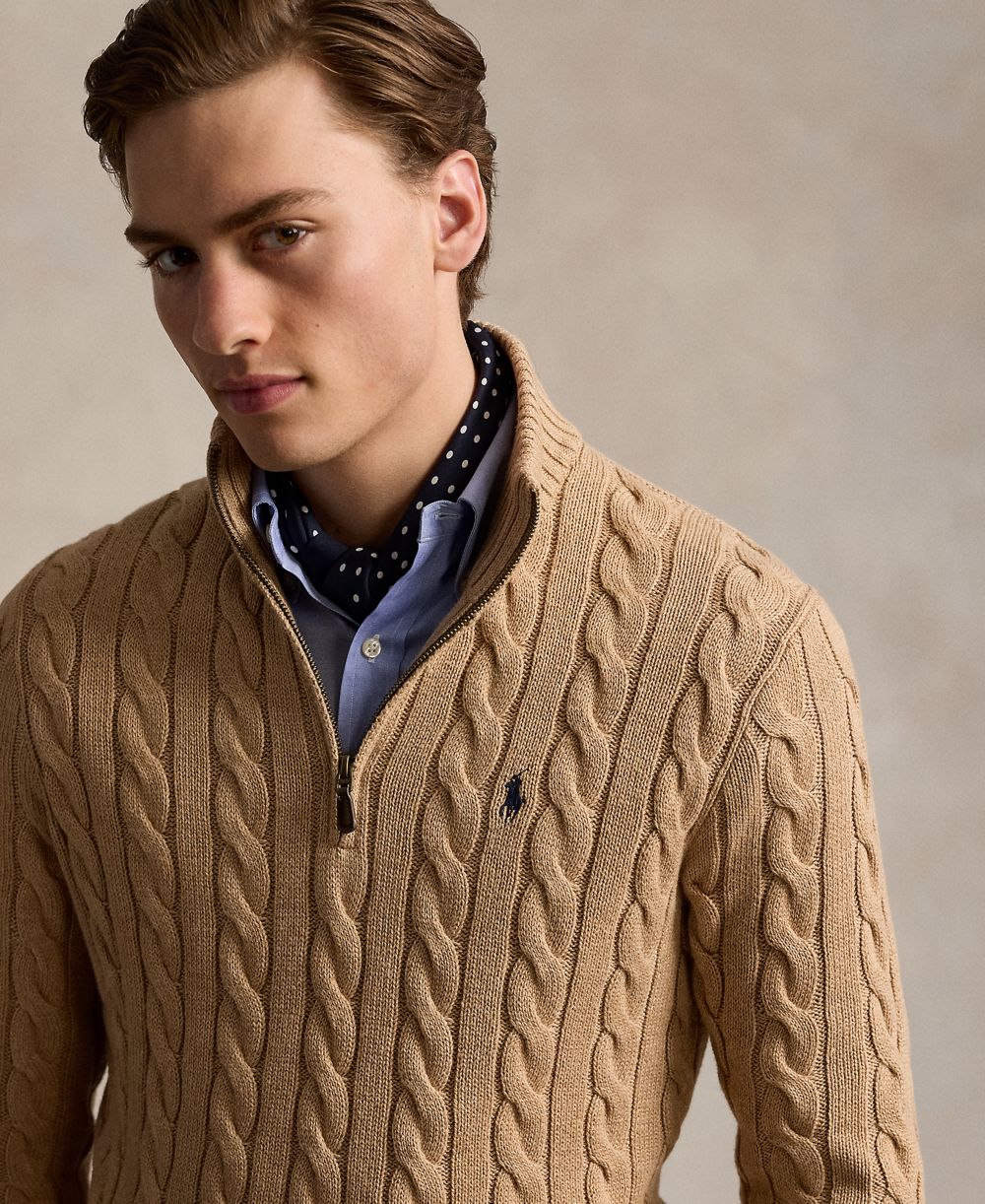 Men's Cable-Knit Cotton Sweater