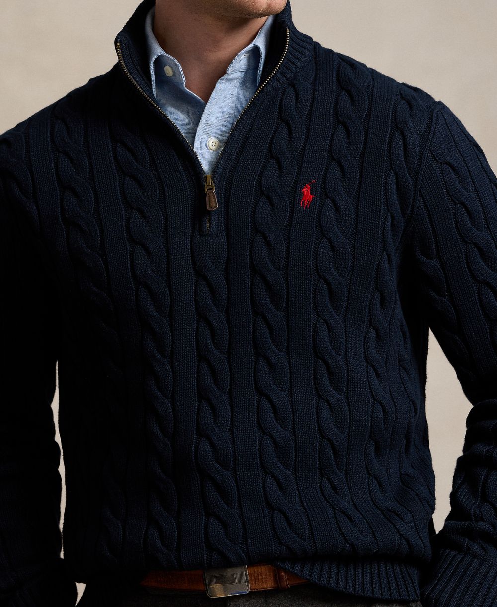 Men's Cable-Knit Cotton Sweater