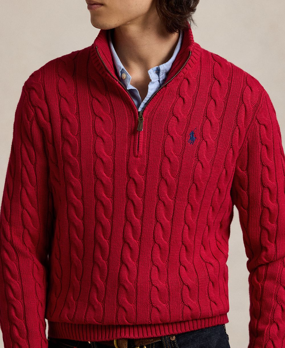 Men's Cable-Knit Cotton Sweater