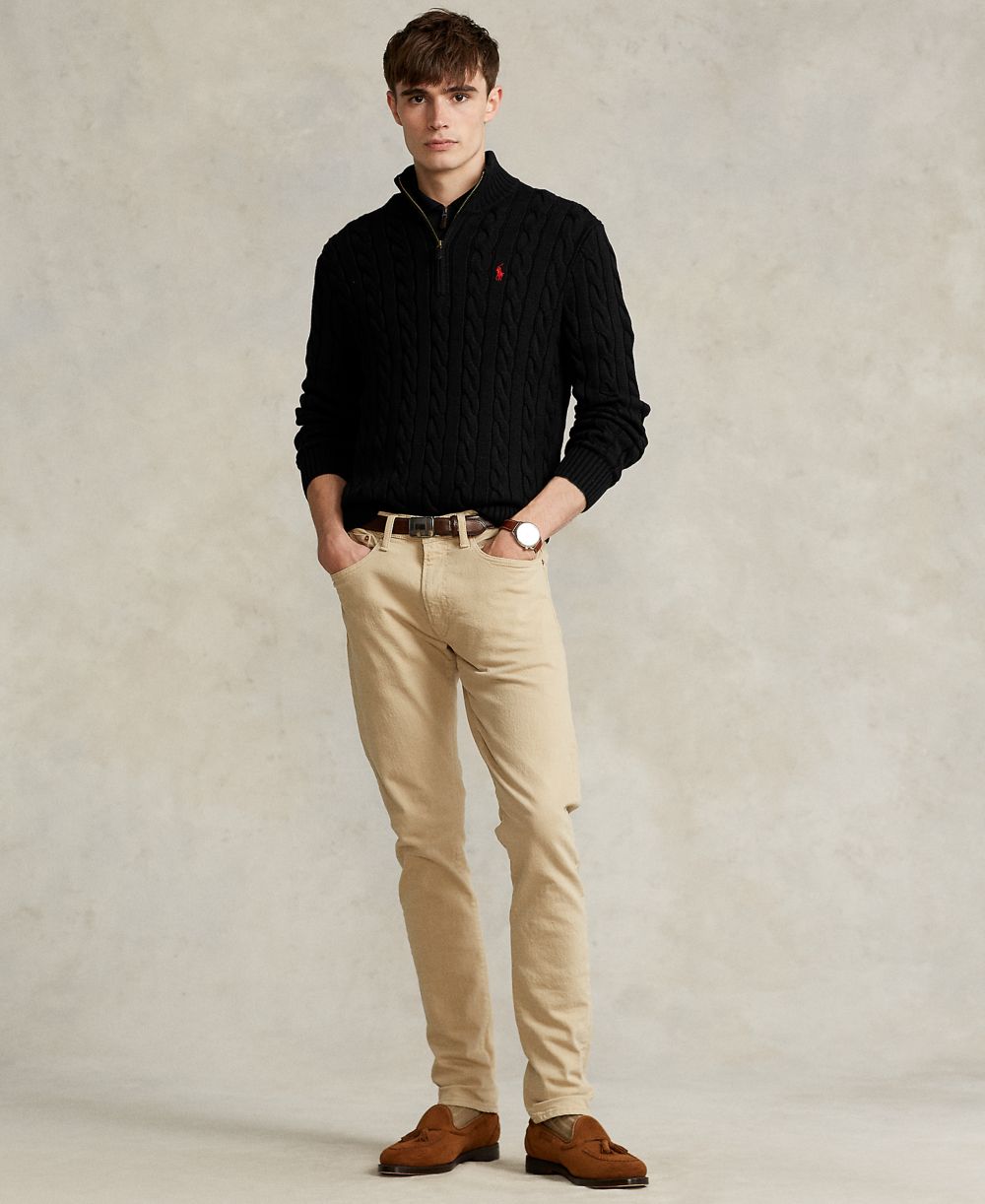 Men's Cable-Knit Cotton Sweater