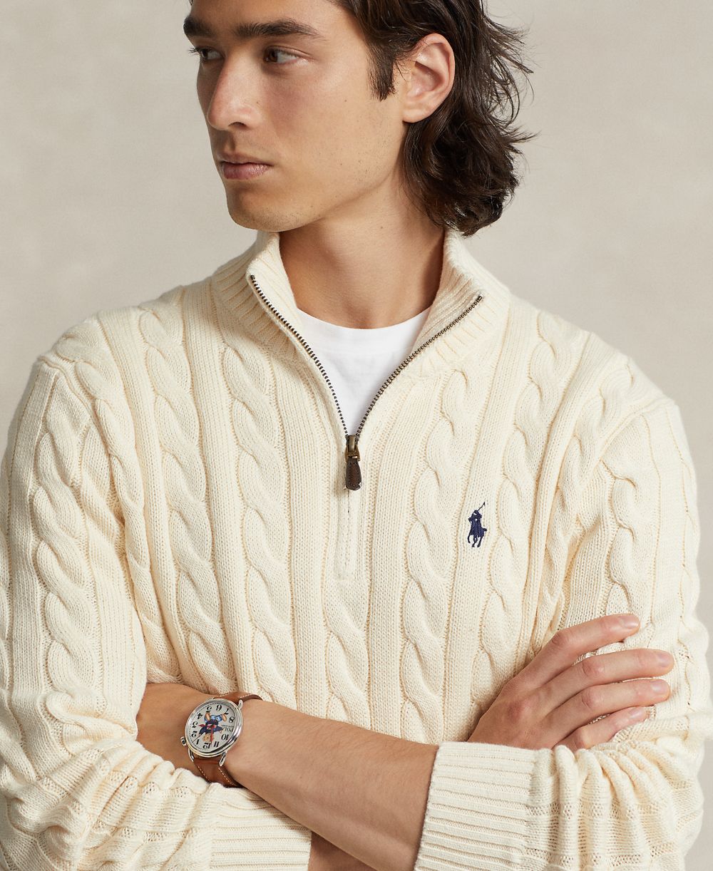 Men's Cable-Knit Cotton Sweater