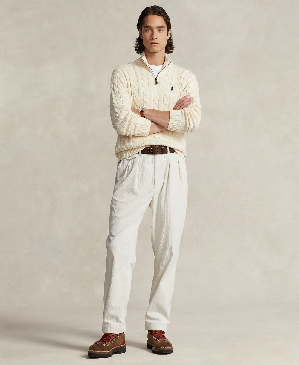 Men's Cable-Knit Cotton Sweater