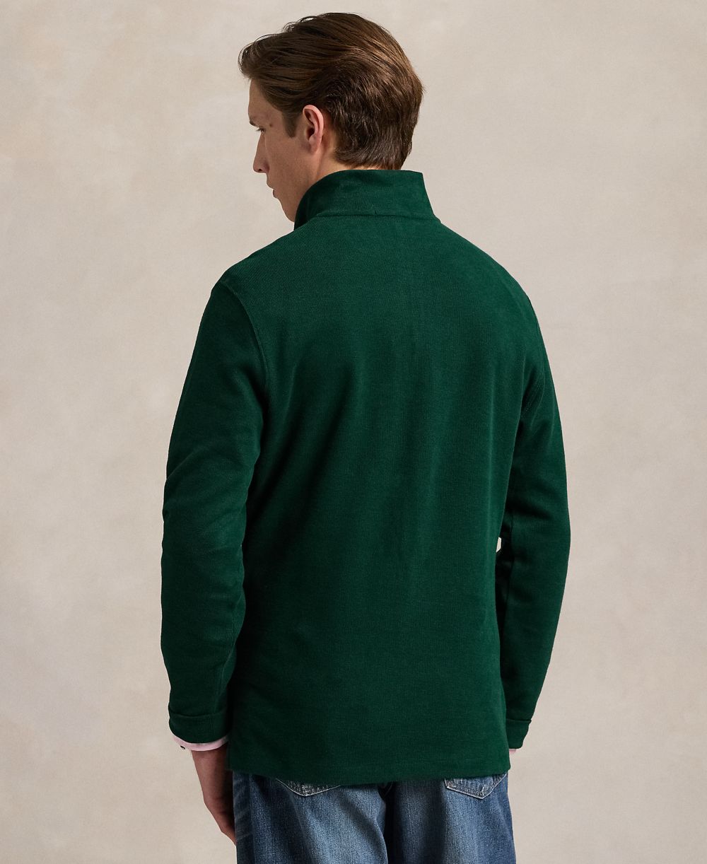 Men's Estate-Rib Cotton Quarter-Zip Sweater