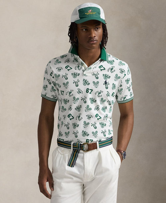 Men's Classic-Fit Print Mesh Polo Shirt