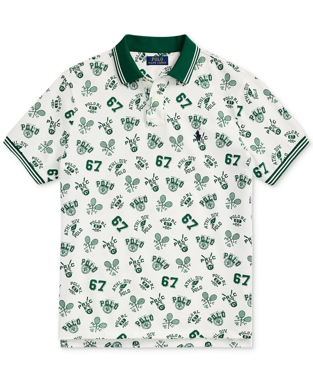 Men's Classic-Fit Print Mesh Polo Shirt