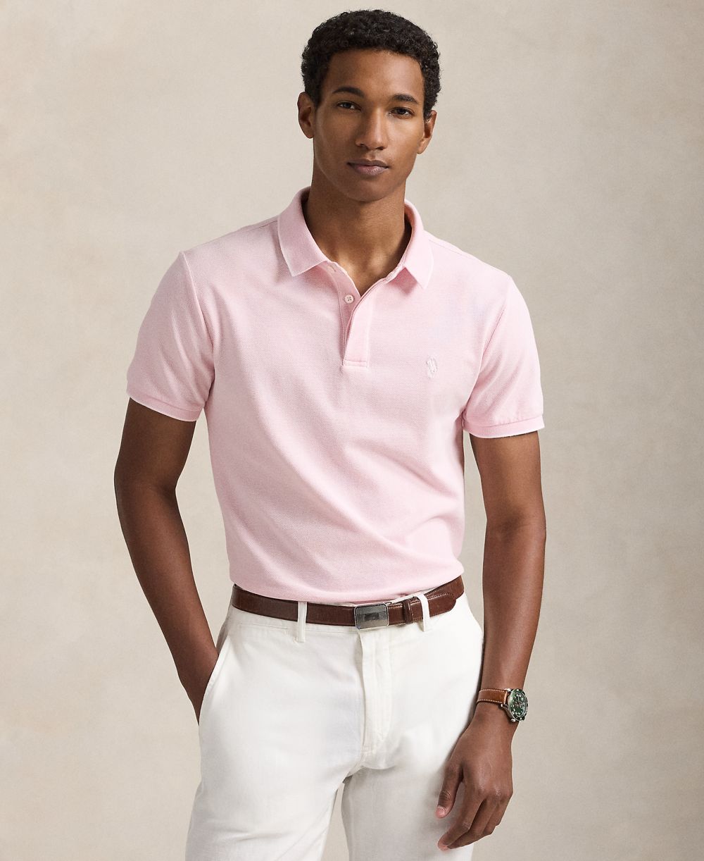 Men's Classic-Fit Stretch Oxford Mesh Polo Shirt