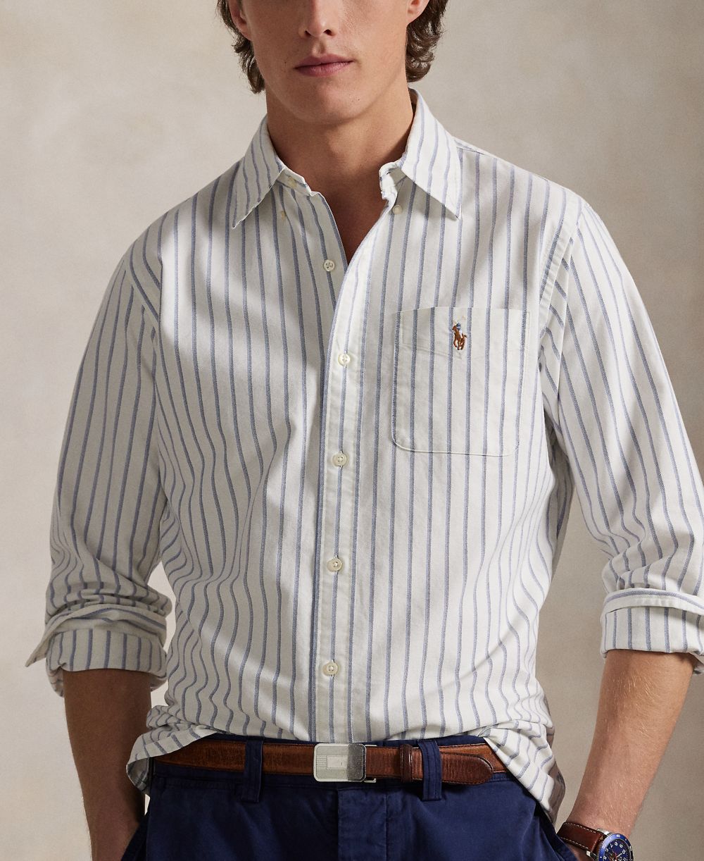 Men's Classic-Fit Striped Oxford Shirt