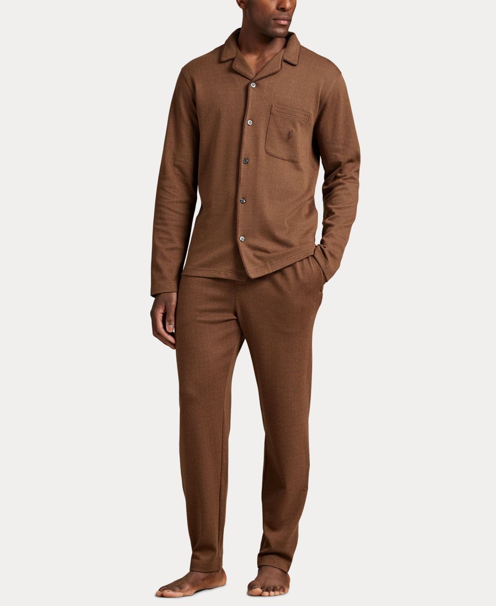 Men's Herringbone Drawstring Pajama Pants