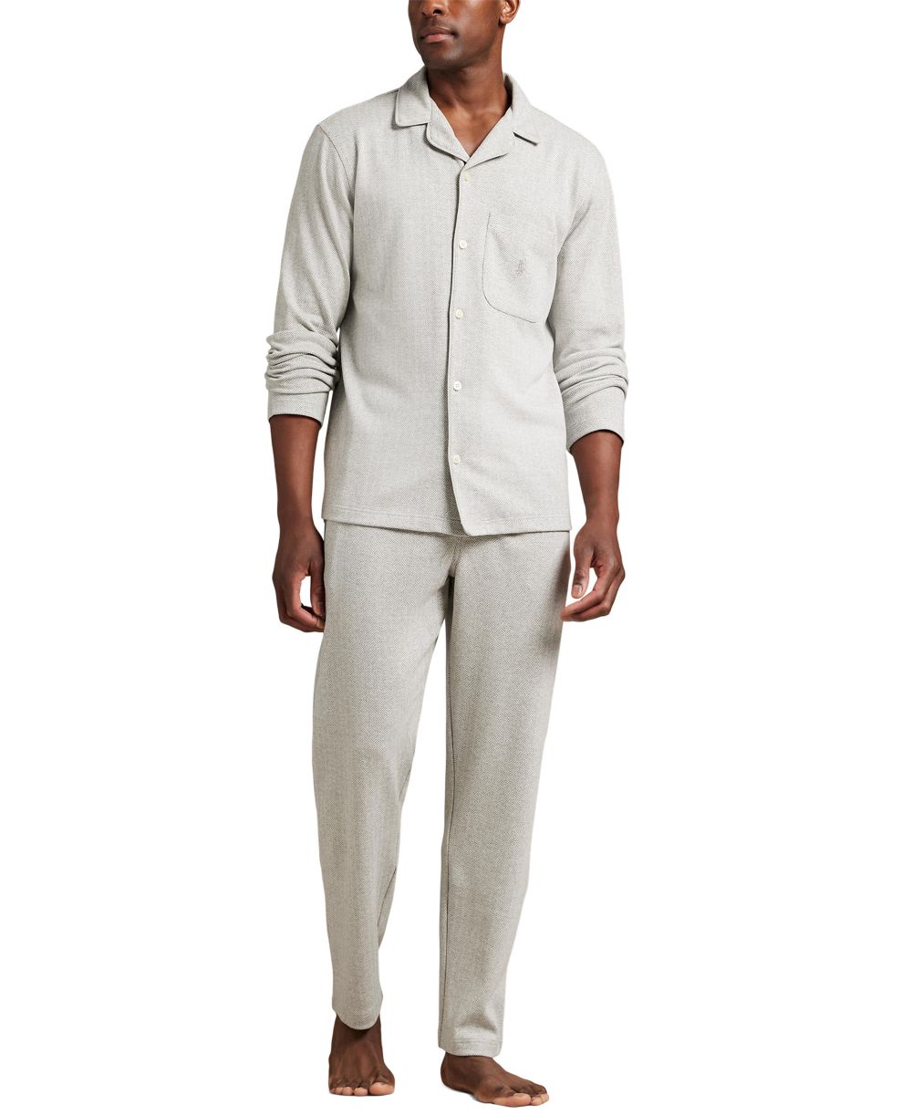 Men's Herringbone Drawstring Pajama Pants