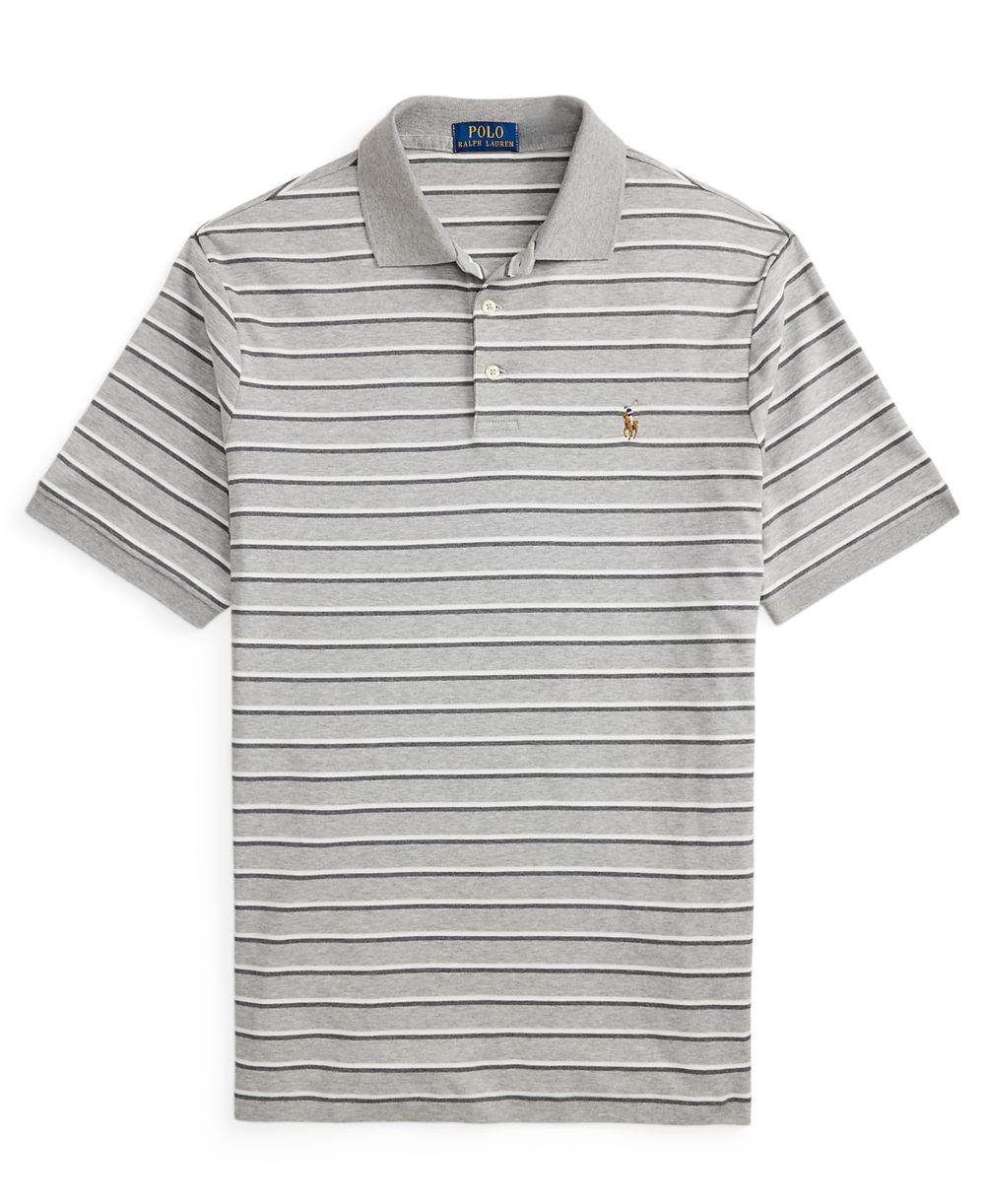 Men's Classic-Fit Striped Soft Cotton Polo Shirt