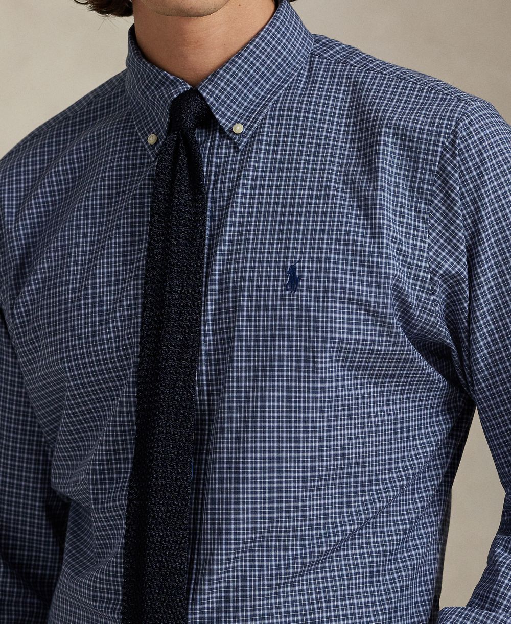 Men's Classic-Fit Plaid Stretch Poplin Shirt