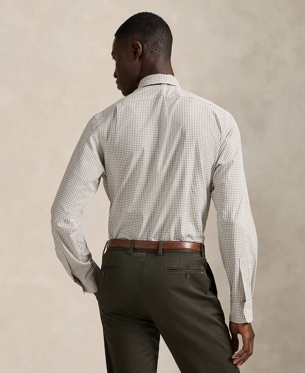 Men's Classic-Fit Plaid Stretch Poplin Shirt