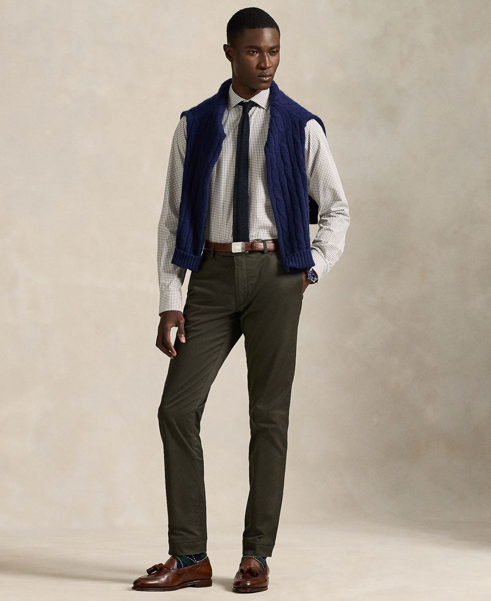 Men's Classic-Fit Plaid Stretch Poplin Shirt