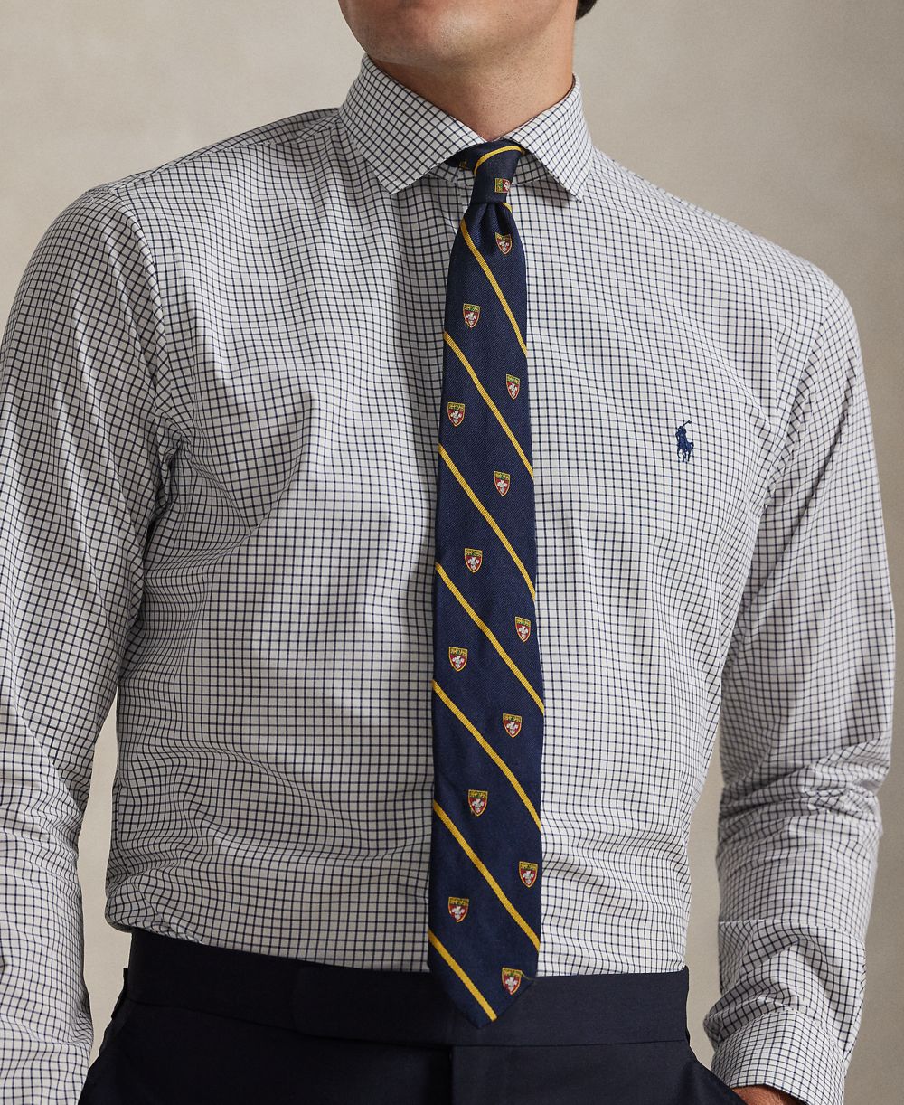 Men's Classic-Fit Plaid Stretch Poplin Shirt