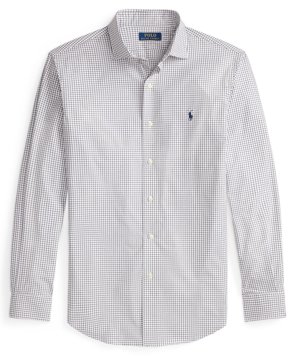 Men's Classic-Fit Plaid Stretch Poplin Shirt