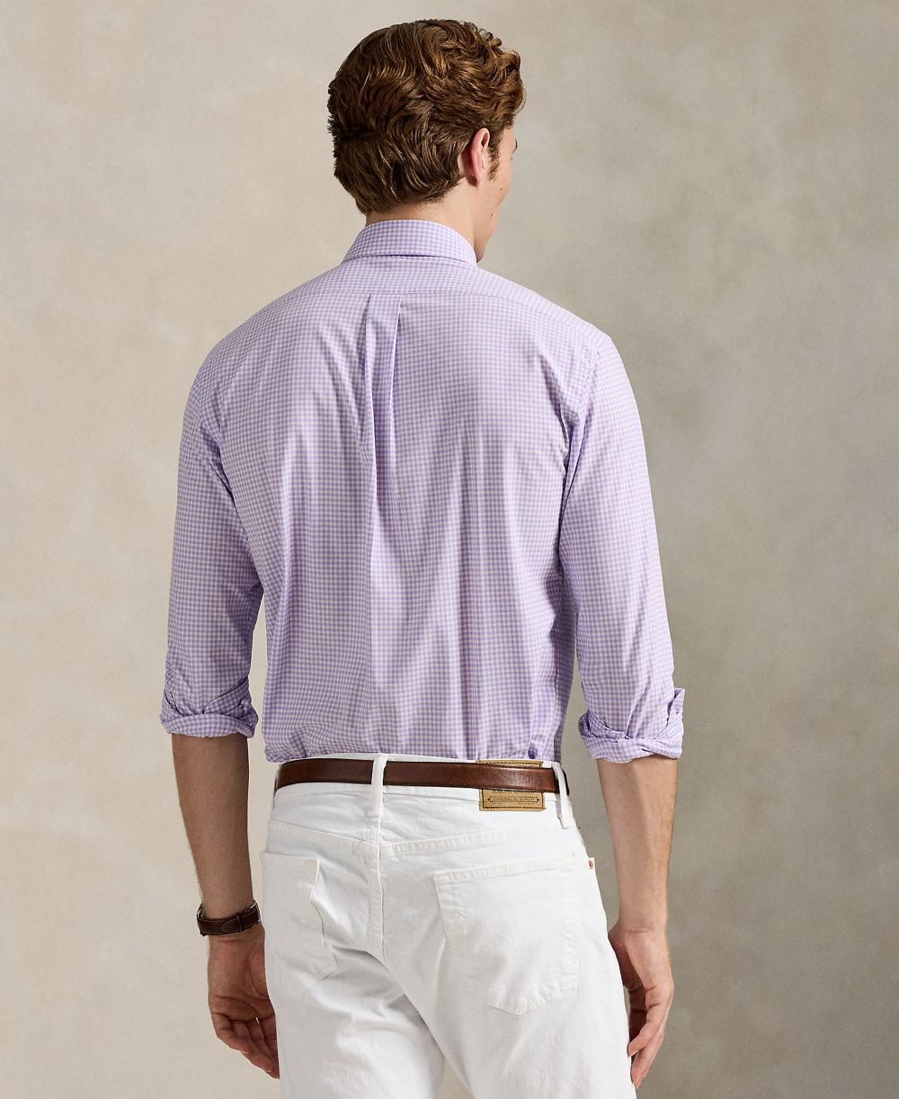 Men's Classic-Fit Plaid Stretch Poplin Shirt