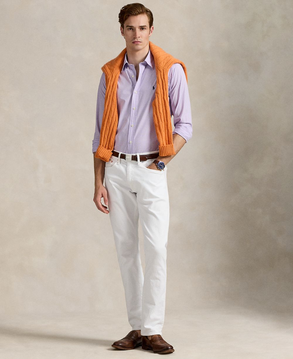 Men's Classic-Fit Plaid Stretch Poplin Shirt
