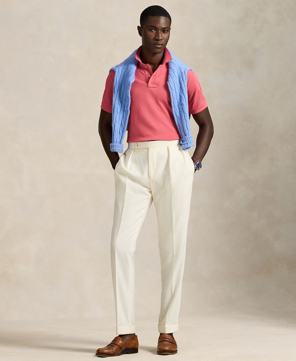 Men's Custom Slim-Fit Mesh Polo Shirt
