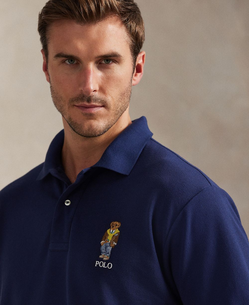 Men's Big & Tall Bear Embroidered Polo Shirt