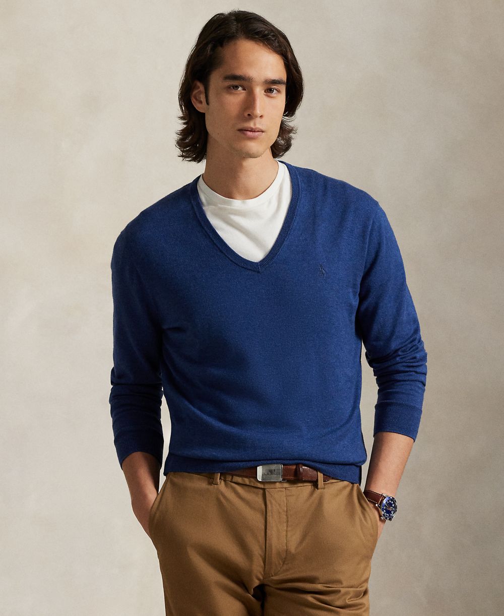 Men's Cotton V-Neck Sweater