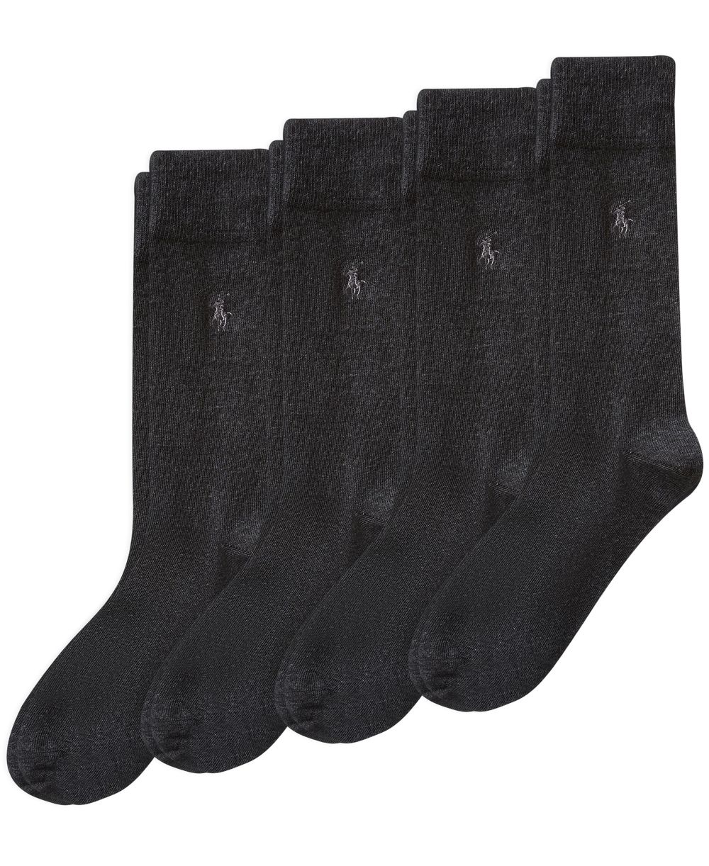 Men's Flat Knit Slack Dress Socks, 4-Pack