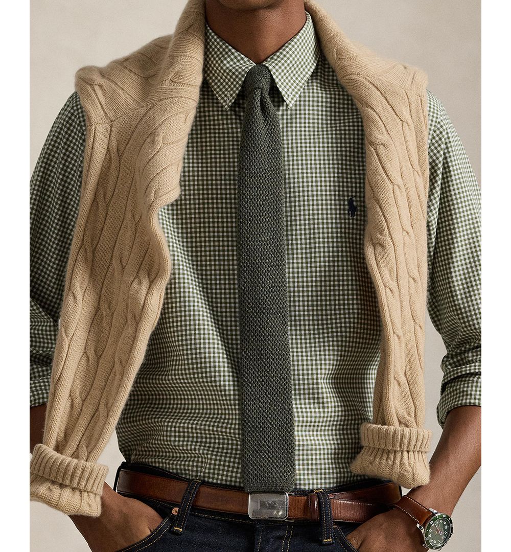 Men's Classic-Fit Plaid Stretch Poplin Shirt