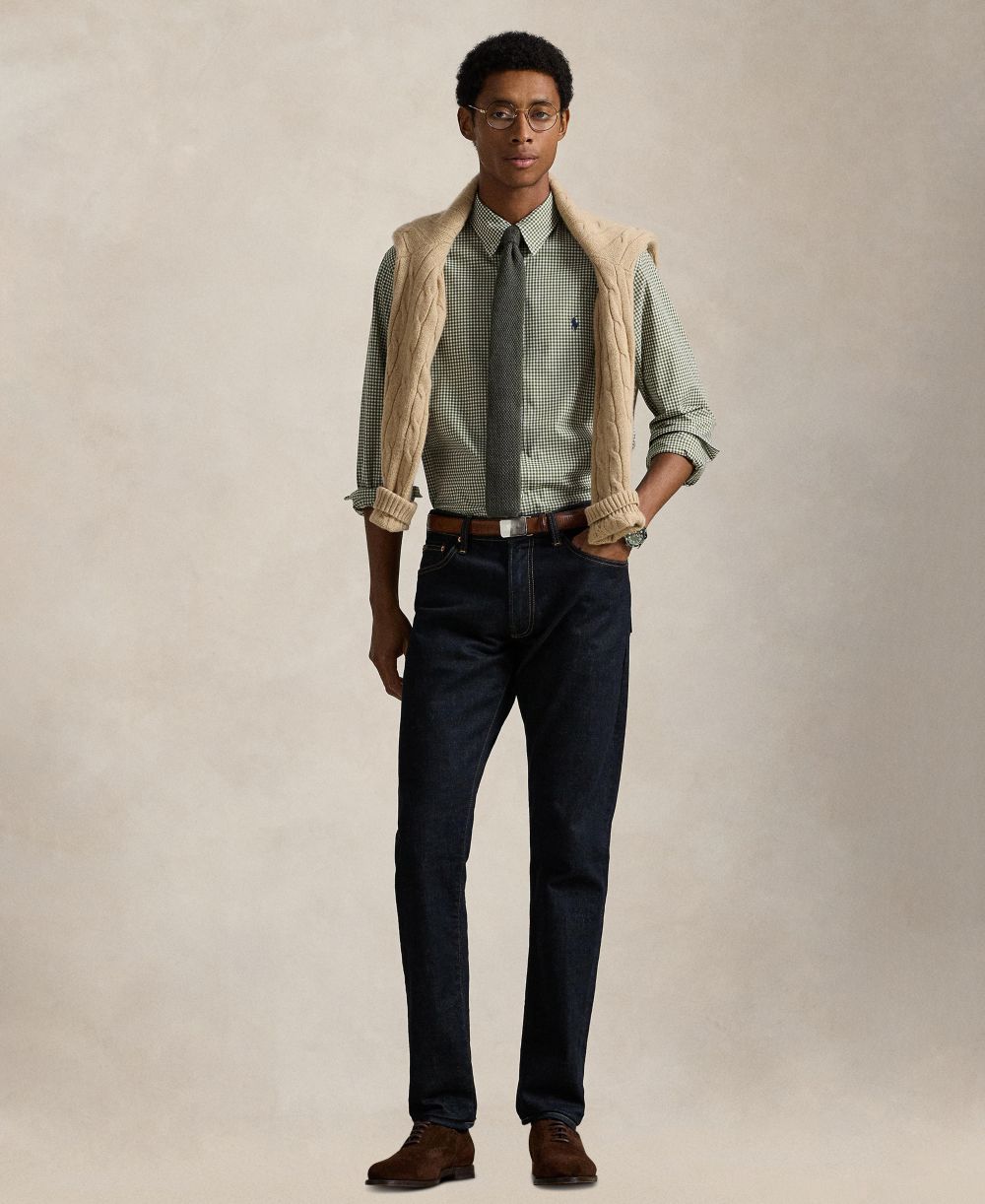 Men's Classic-Fit Plaid Stretch Poplin Shirt